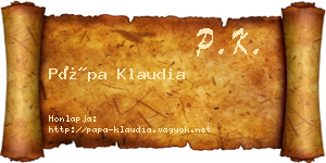 Pápa Klaudia névjegykártya