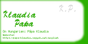 klaudia papa business card