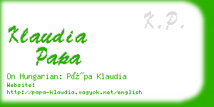 klaudia papa business card